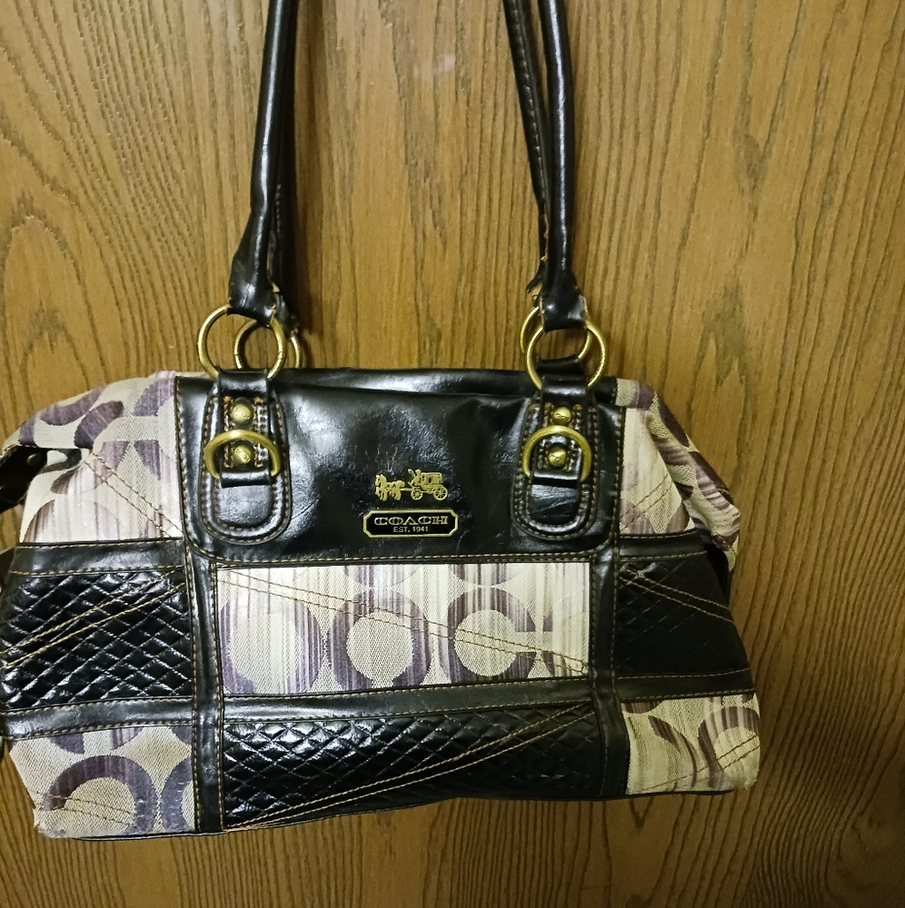 Vintage Coach Purse, brown and tan